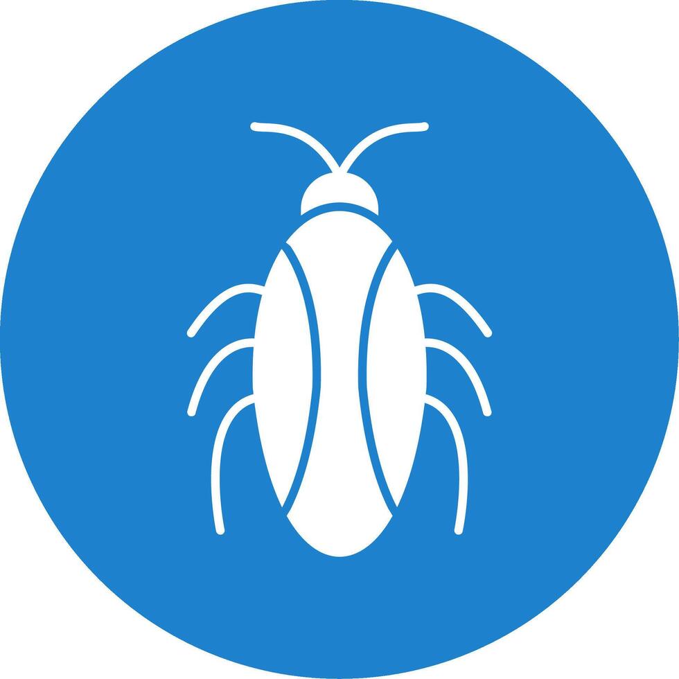 Cockroach Glyph Circle Icon vector