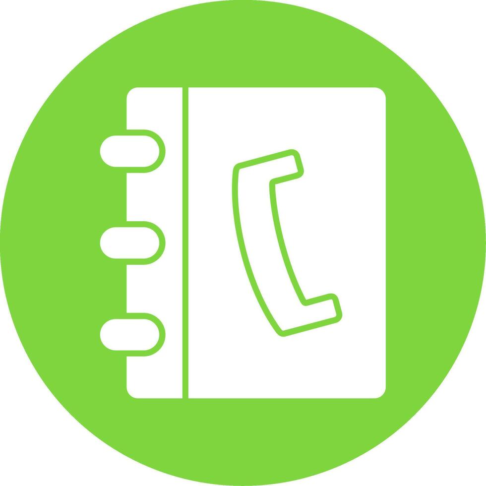 Phonebook Glyph Circle Icon vector
