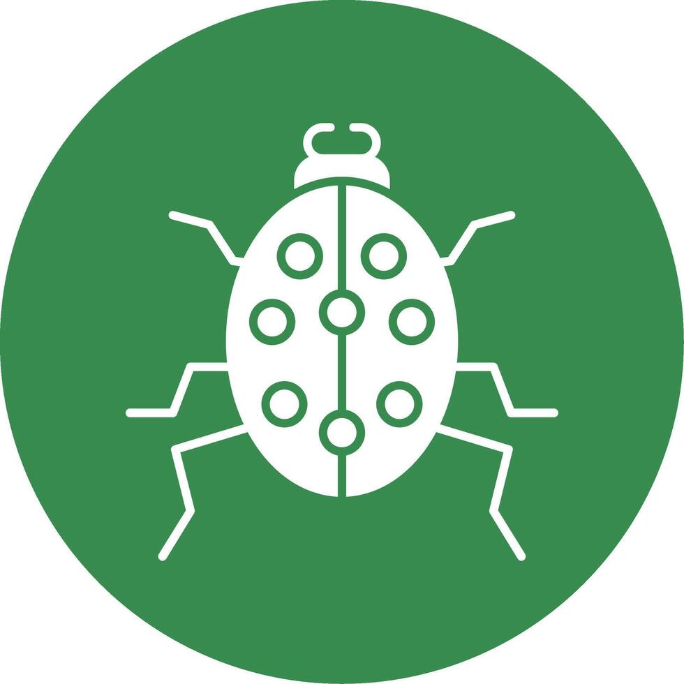 Beetle Glyph Circle Icon vector