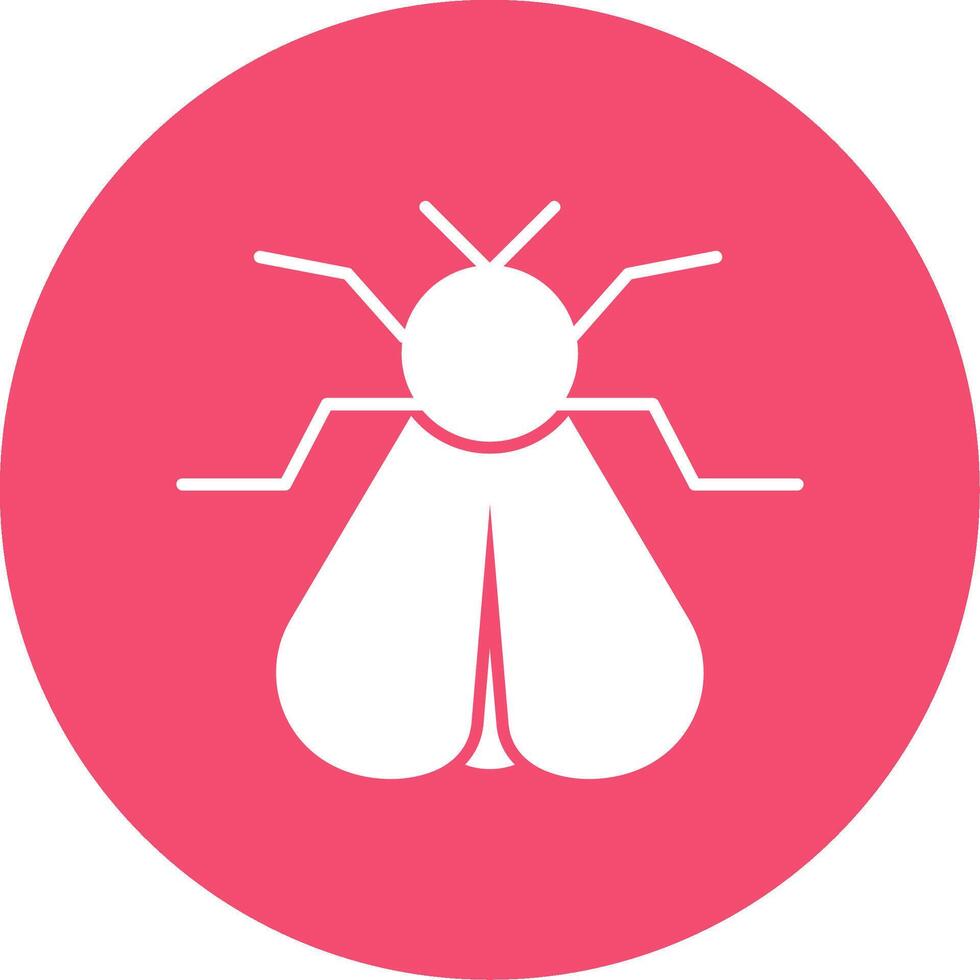 Moth Glyph Circle Icon vector