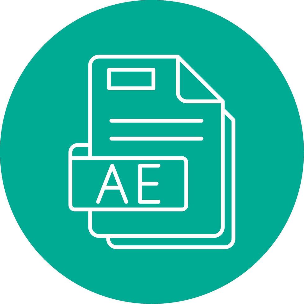 Ae Linear Circle Multicolor Design Icon vector