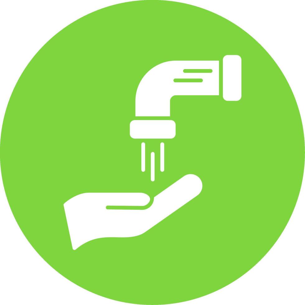 Wudhu Glyph Circle Icon vector