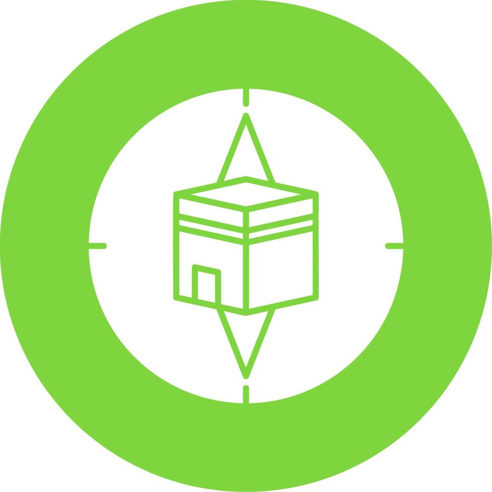 Qibla Compass Glyph Circle Icon vector