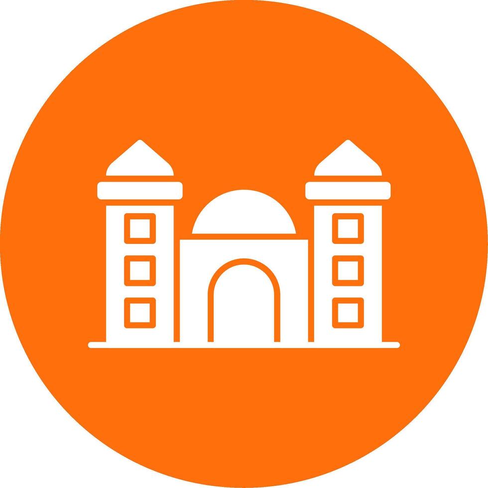 Mosque Glyph Circle Icon vector