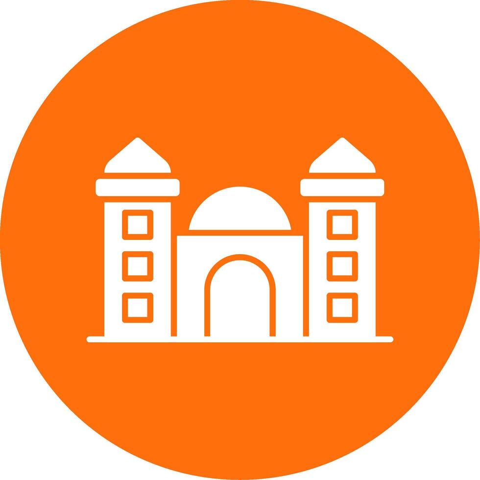 icono de círculo de glifo de mezquita vector