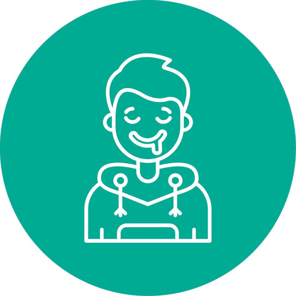 Drooling Linear Circle Multicolor Design Icon vector