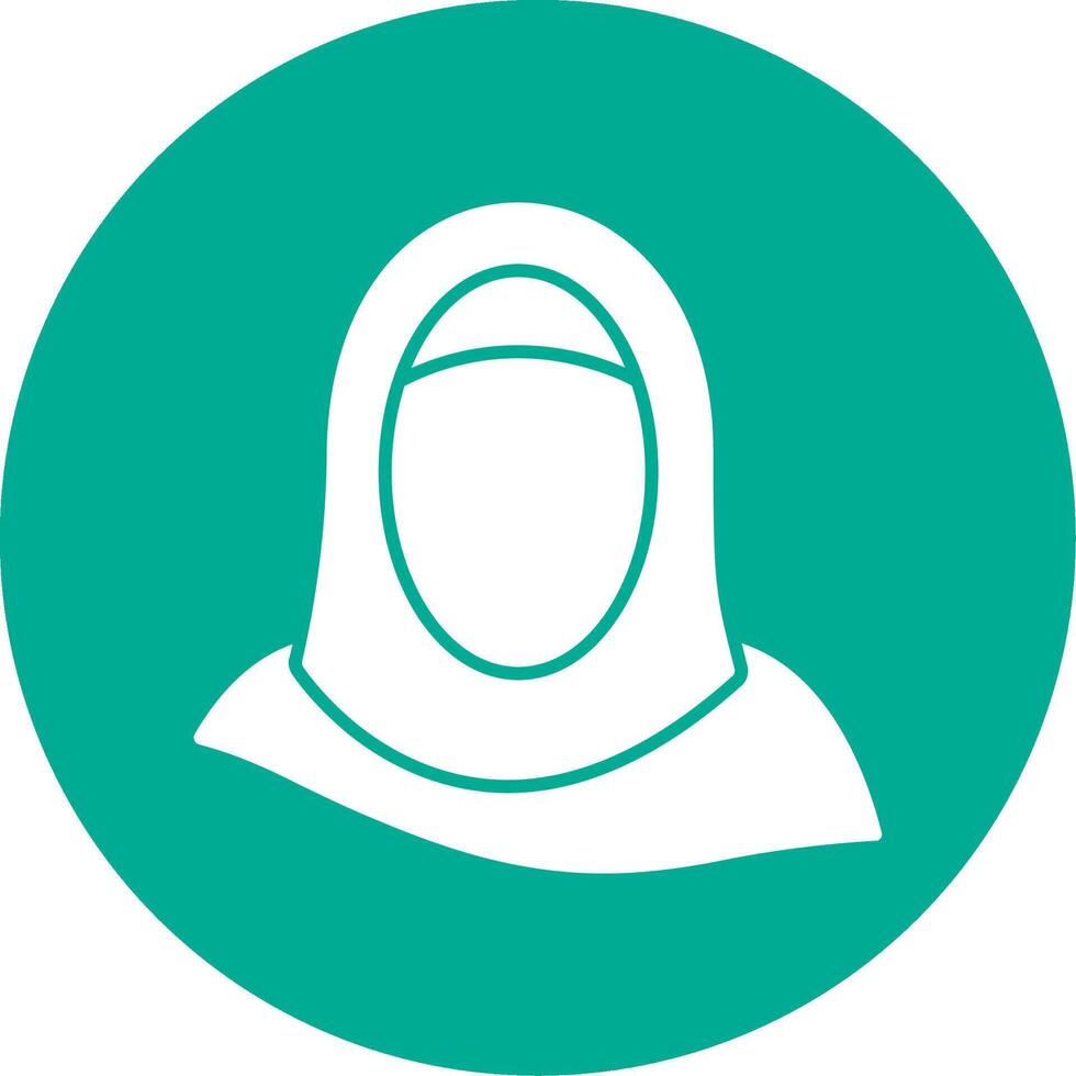 Hijab Glyph Circle Icon vector