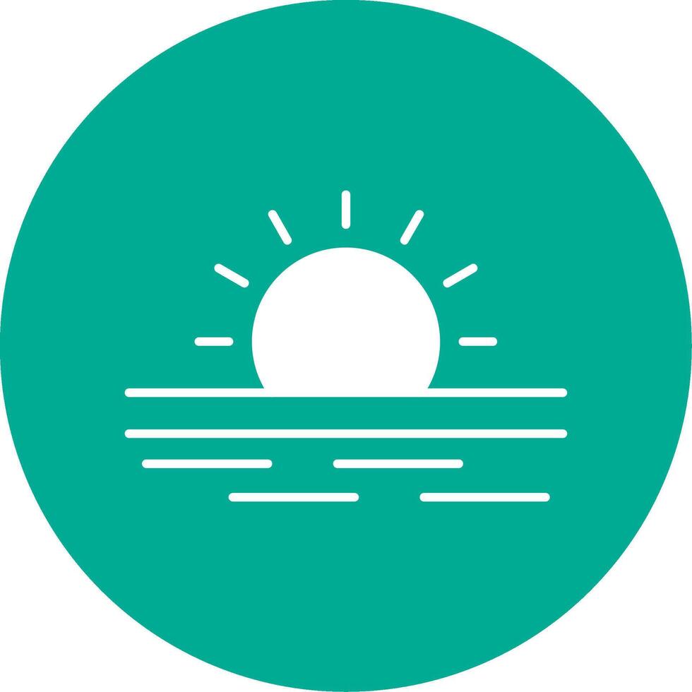 Ramadan Sunrise Glyph Circle Icon vector