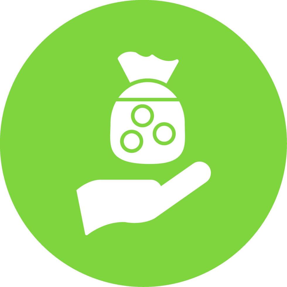 Zakat Glyph Circle Icon vector