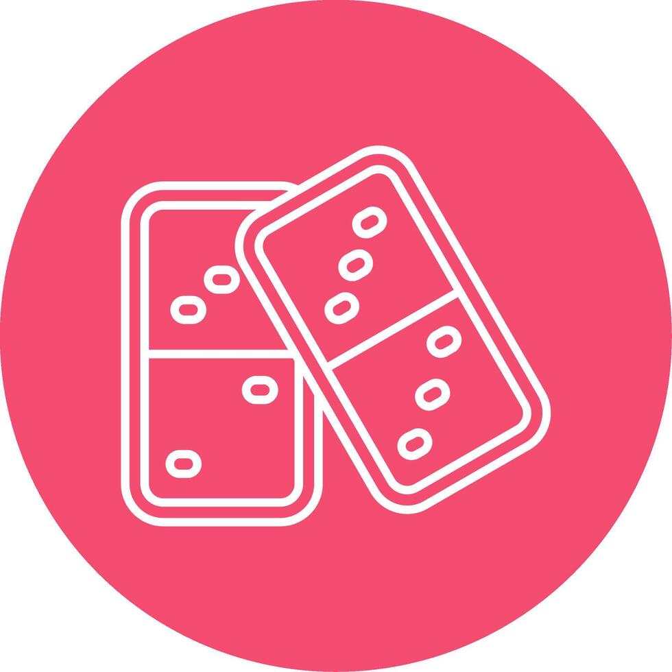 Domino Linear Circle Multicolor Design Icon vector