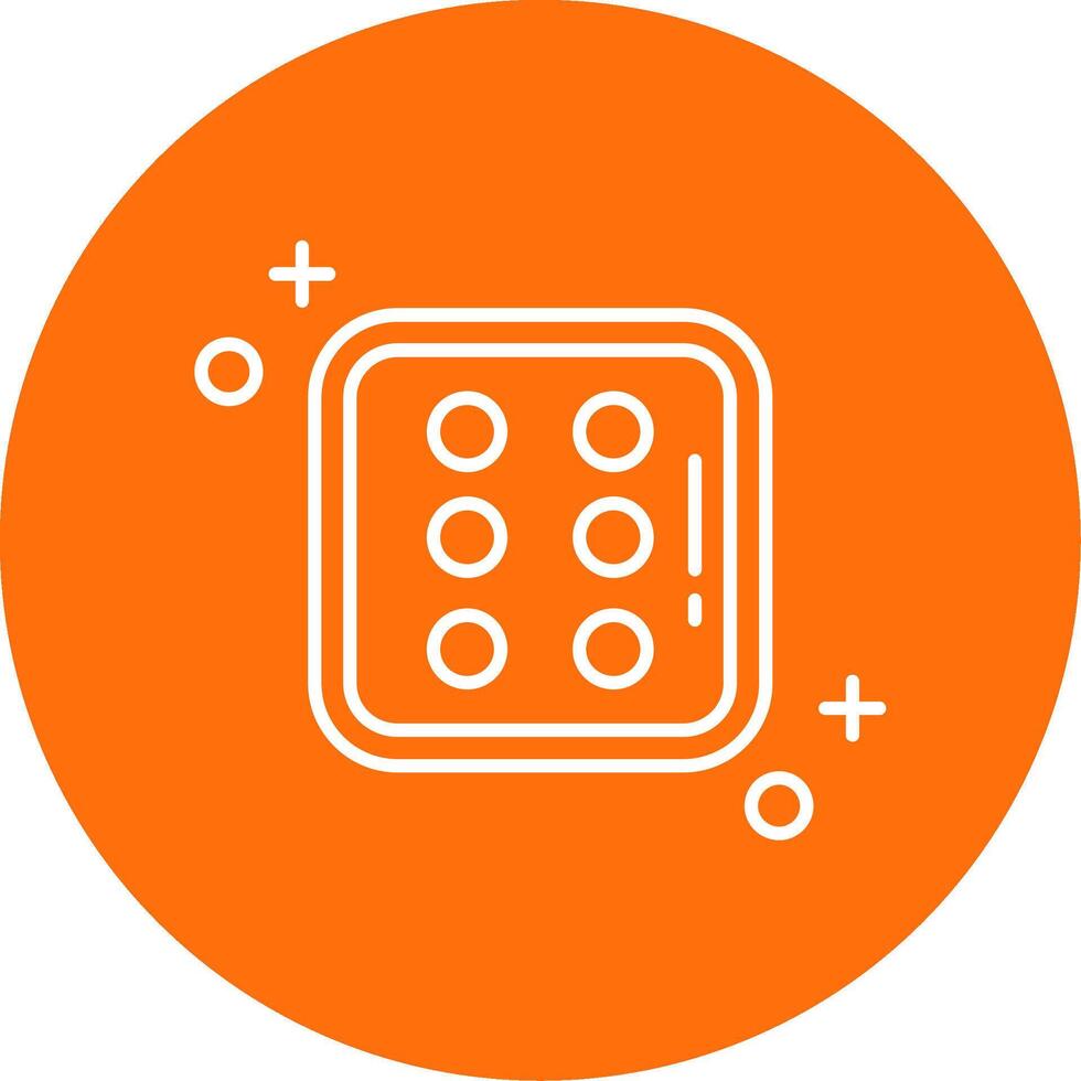 Dice six Linear Circle Multicolor Design Icon vector