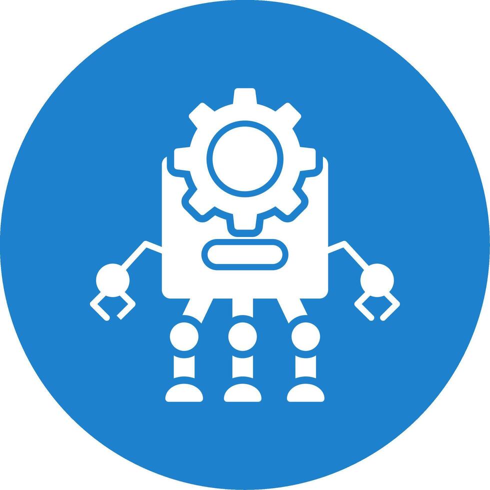 Robot Glyph Circle Icon vector