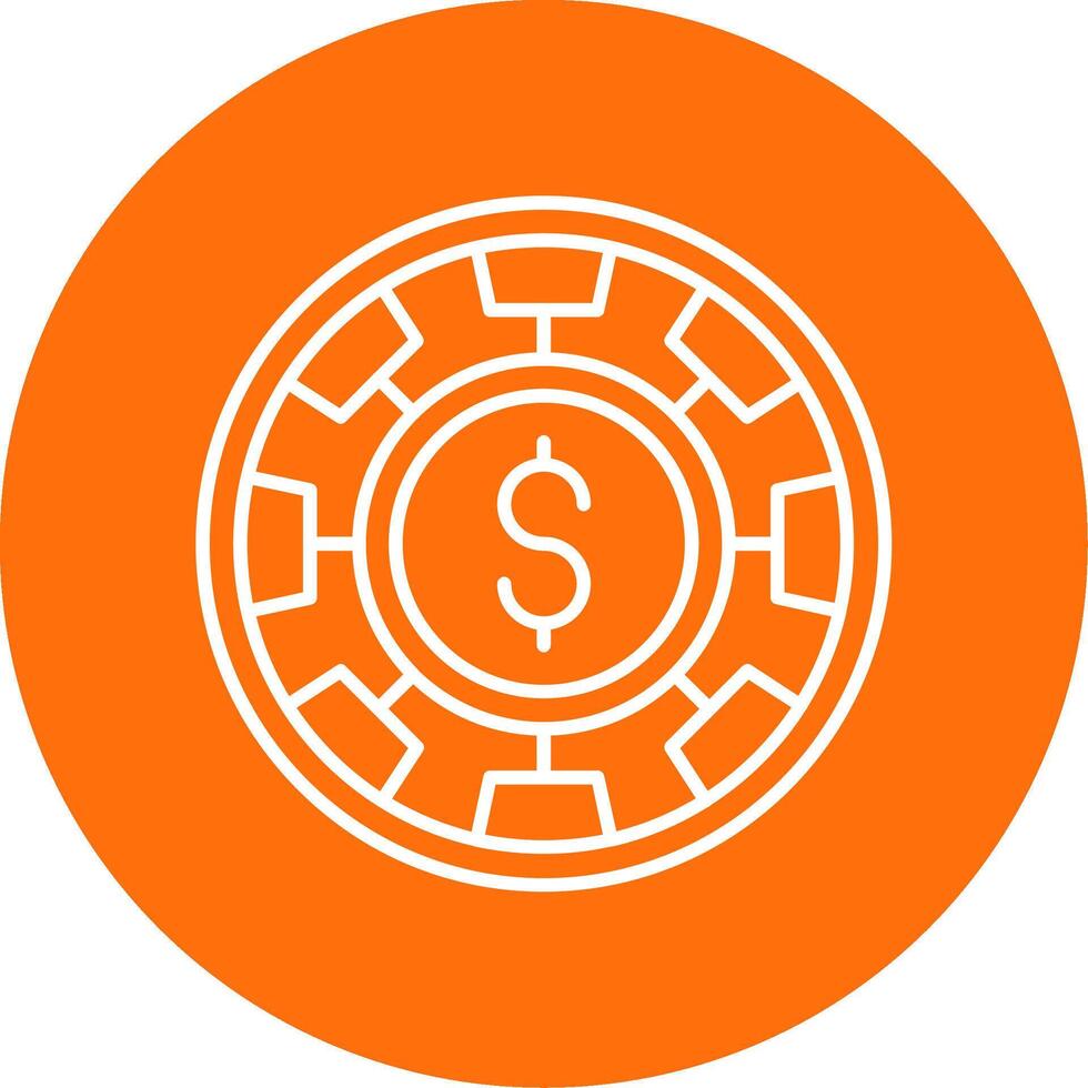 Chip Linear Circle Multicolor Design Icon vector