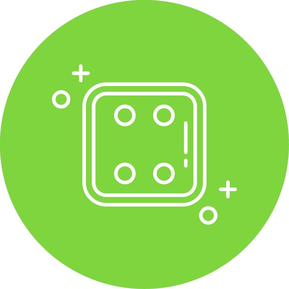Dice four Linear Circle Multicolor Design Icon vector