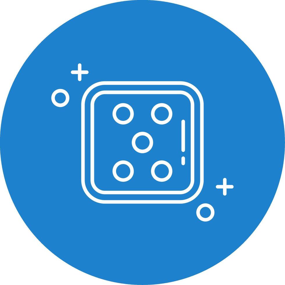 Dice five Linear Circle Multicolor Design Icon vector