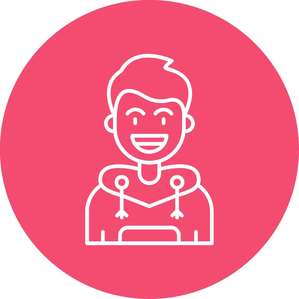 Smile Linear Circle Multicolor Design Icon vector
