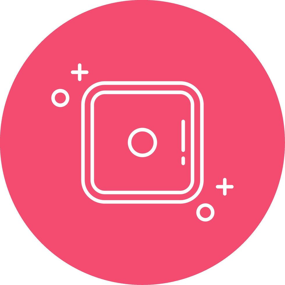Dice one Linear Circle Multicolor Design Icon vector