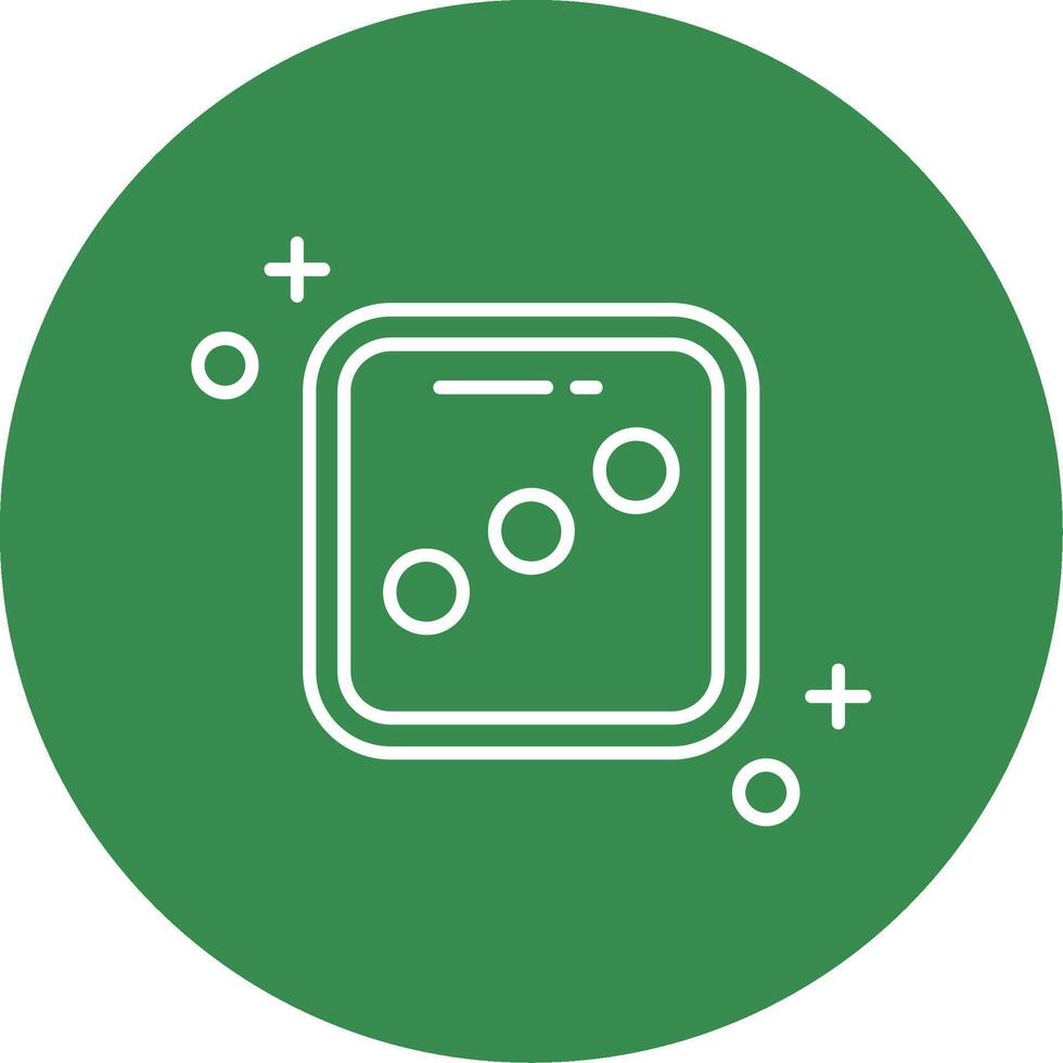 Dice three Linear Circle Multicolor Design Icon vector