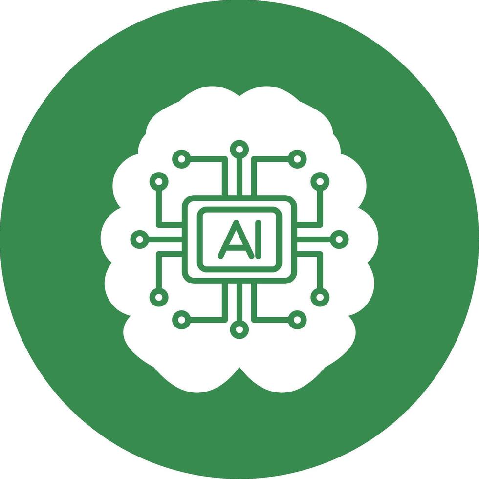 Artificial Intelligence Glyph Circle Icon vector