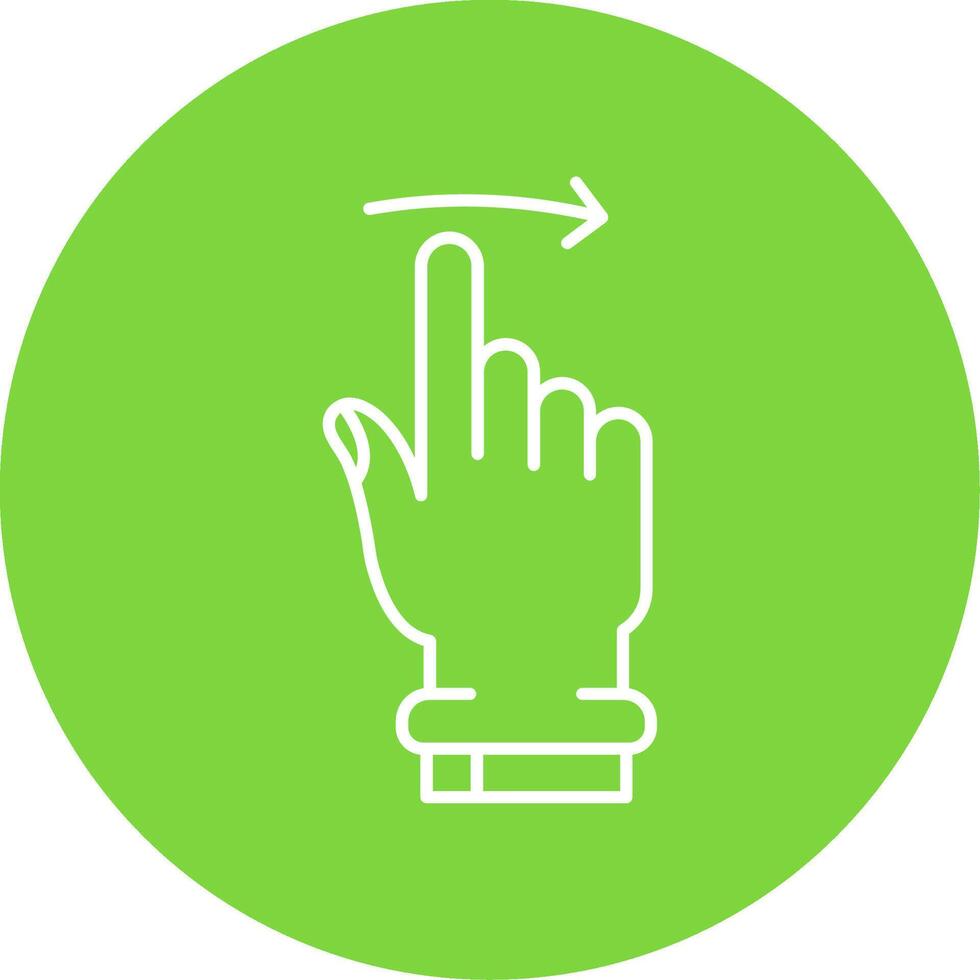 Swipe Right Linear Circle Multicolor Design Icon vector