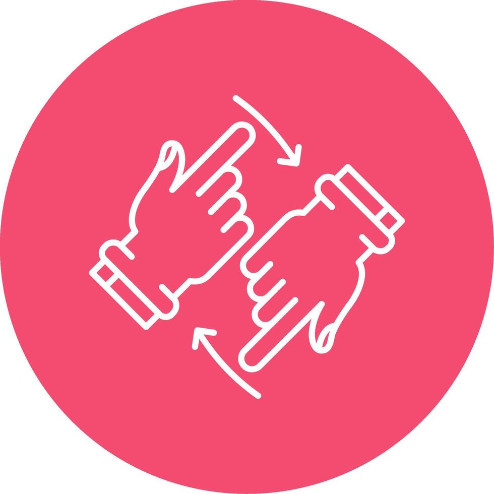 Rotate Two Hands Linear Circle Multicolor Design Icon vector