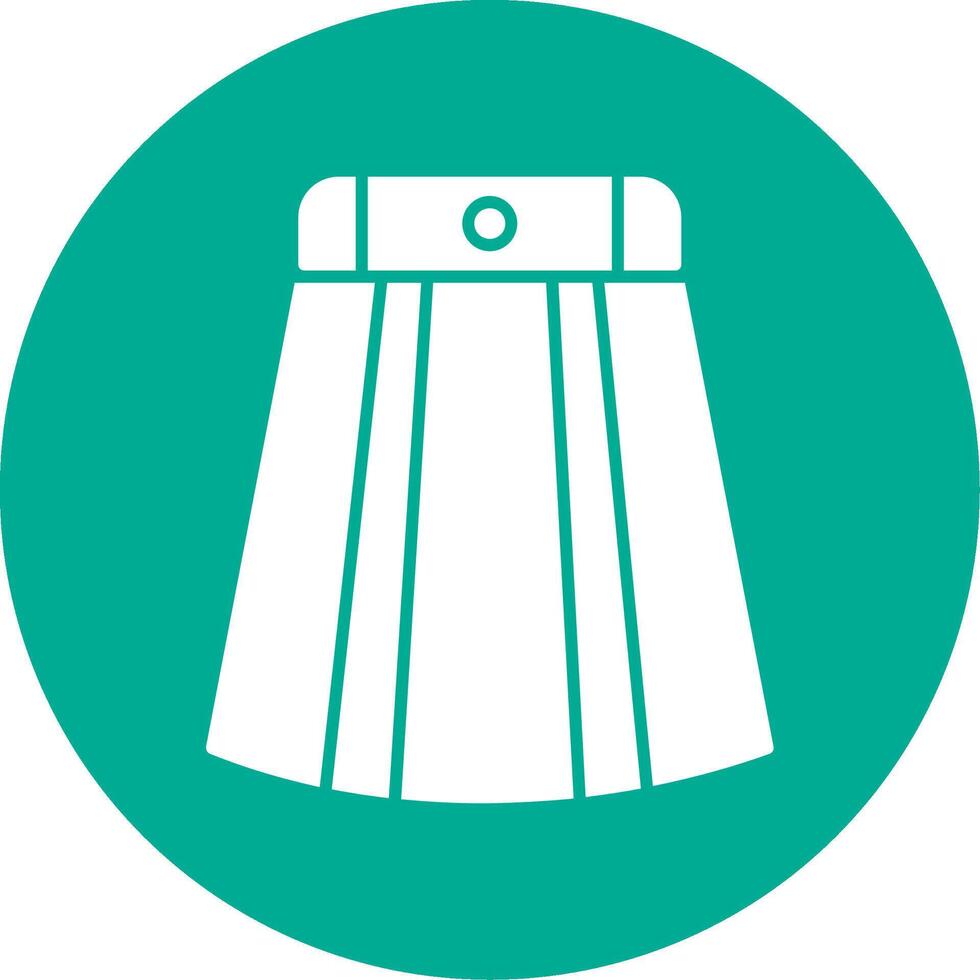 Long Skirt Glyph Circle Icon vector