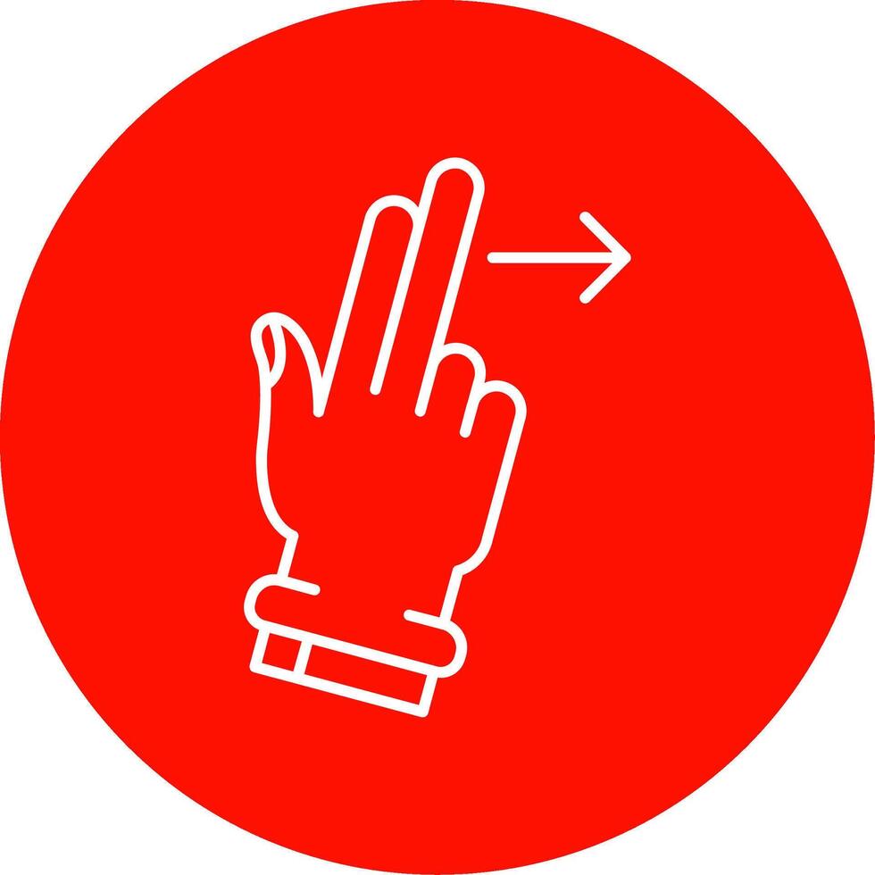 Two Fingers Right Linear Circle Multicolor Design Icon vector