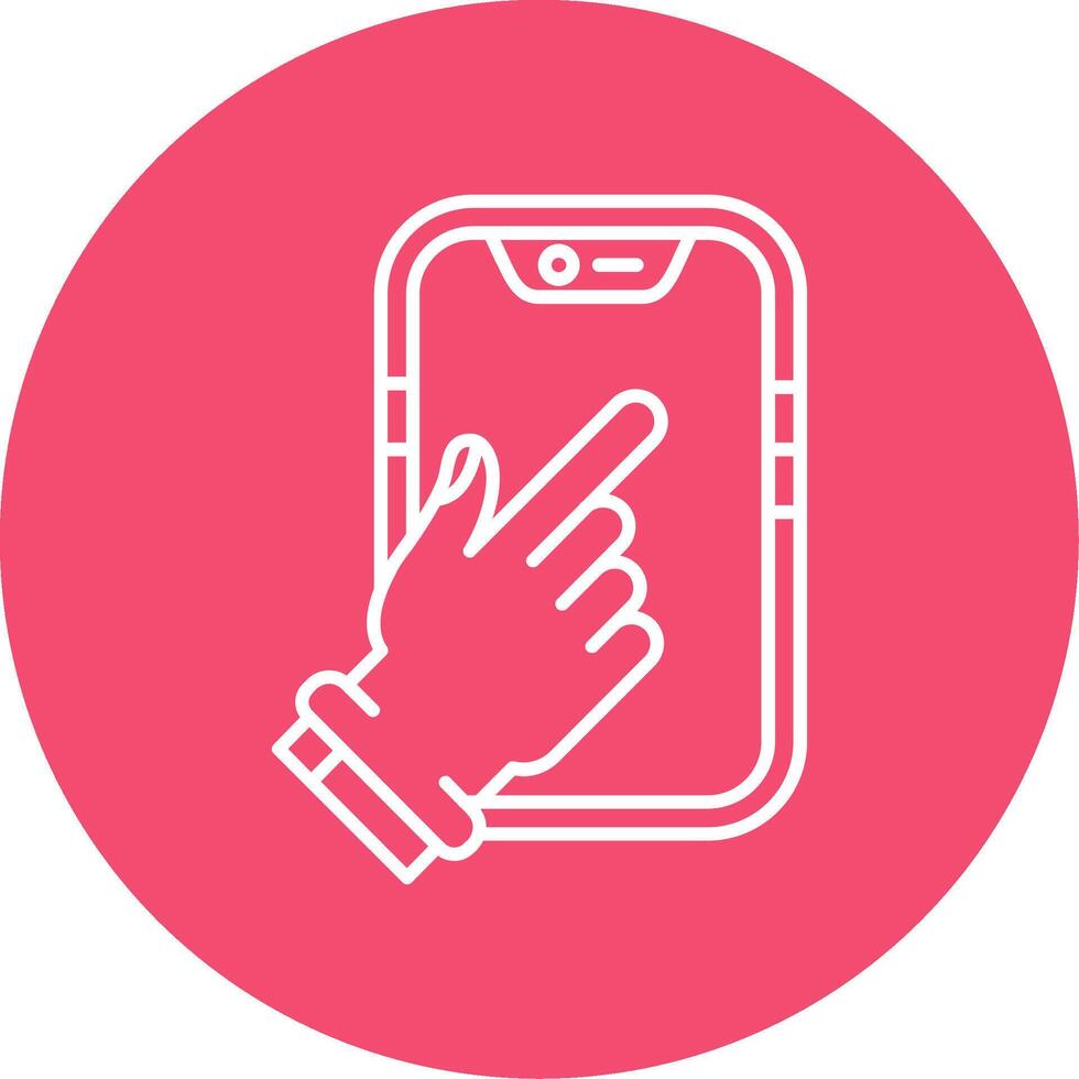 Touch Device Linear Circle Multicolor Design Icon vector