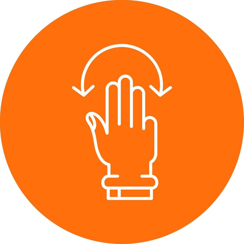 Three Fingers Rotate Linear Circle Multicolor Design Icon vector