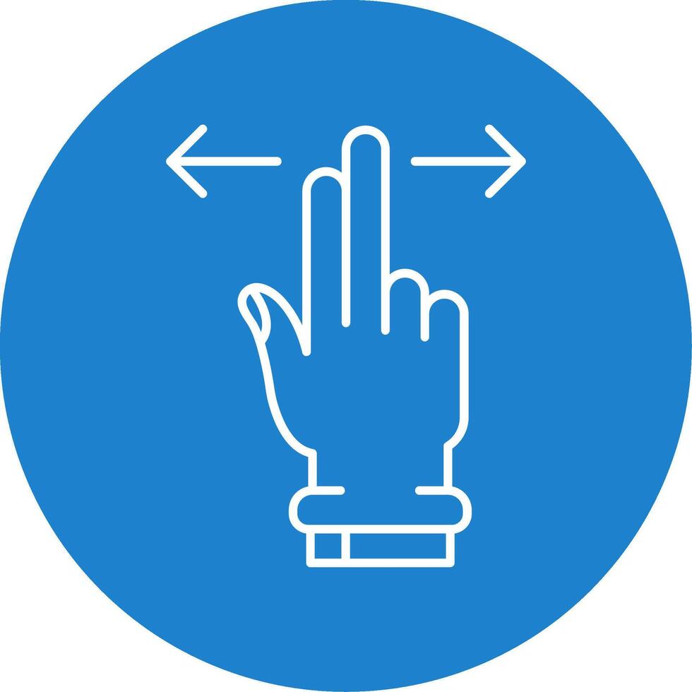 Two Fingers Horizontal Scroll Linear Circle Multicolor Design Icon vector