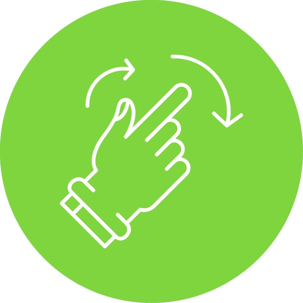 Rotate Right Linear Circle Multicolor Design Icon vector