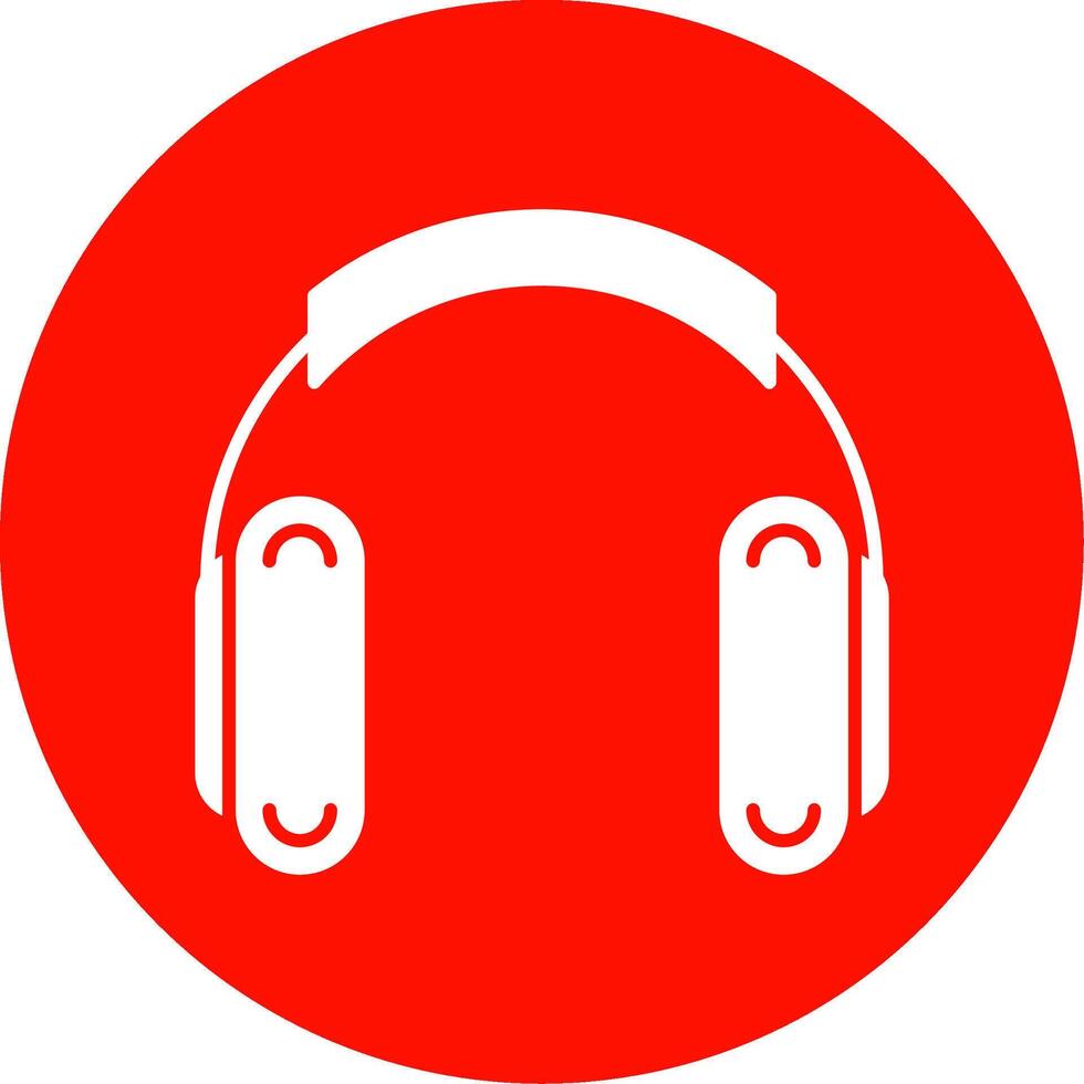 Headphones Glyph Circle Icon vector