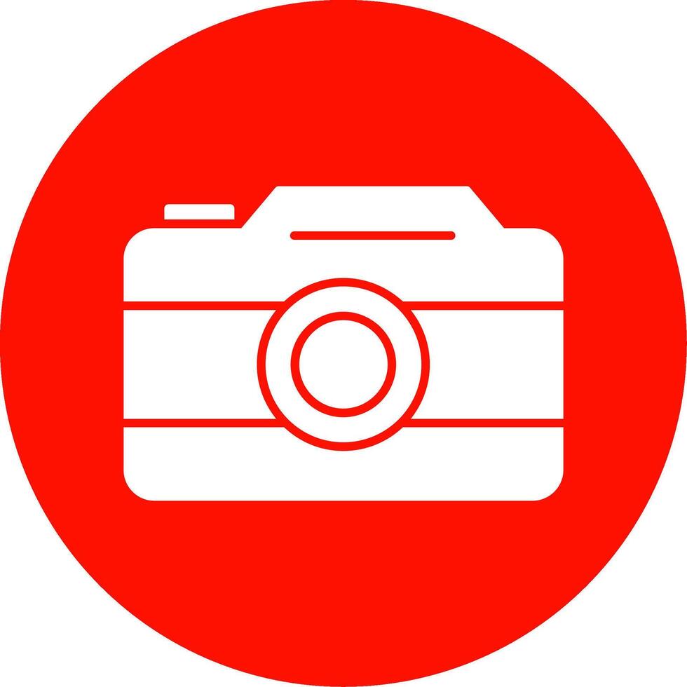 Photo Camera Glyph Circle Icon vector