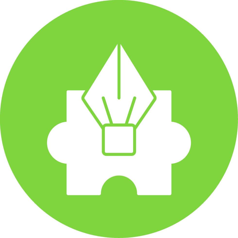 Puzzle Glyph Circle Icon vector