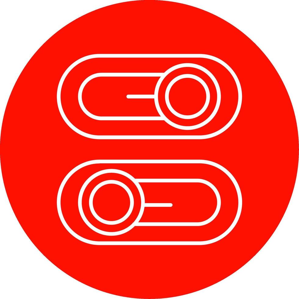 Switch Linear Circle Multicolor Design Icon vector