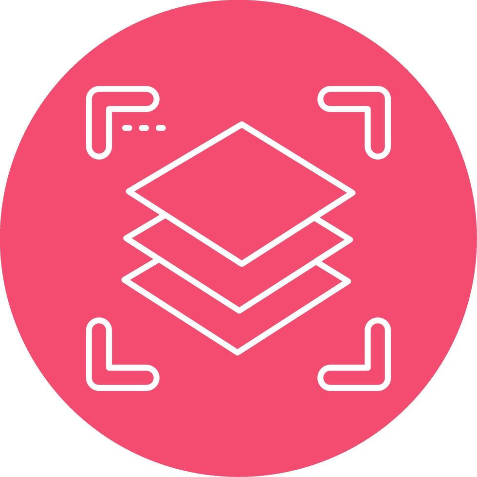Layers Linear Circle Multicolor Design Icon vector
