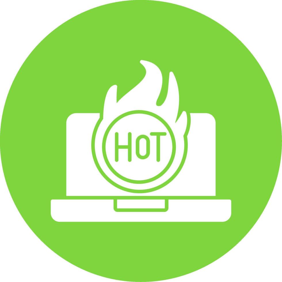 Hot Glyph Circle Icon vector