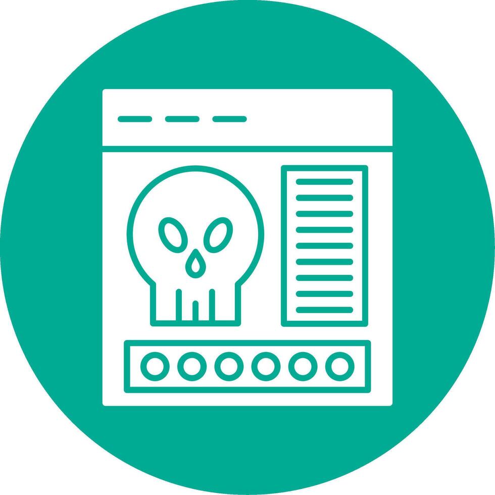 Malware Glyph Circle Icon vector