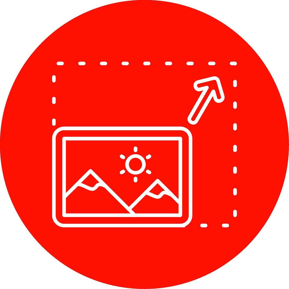 Resize Linear Circle Multicolor Design Icon vector