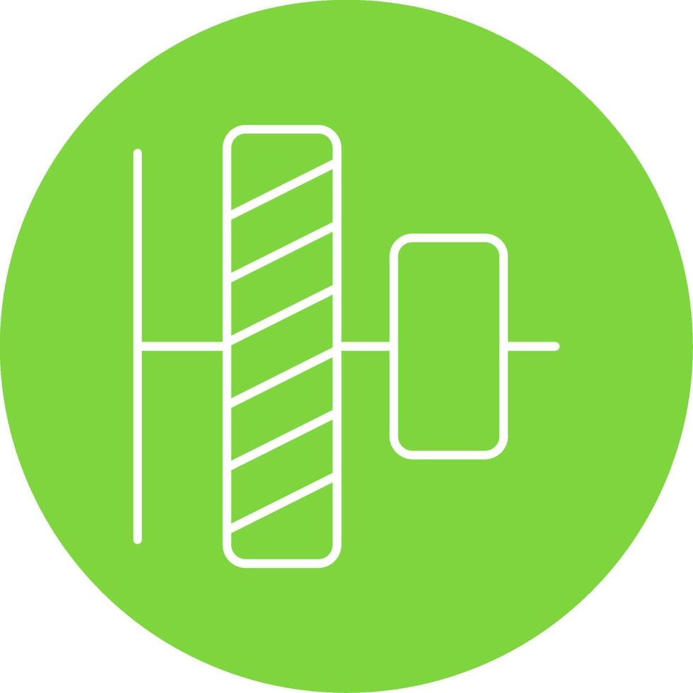 Vertical alignment Linear Circle Multicolor Design Icon vector