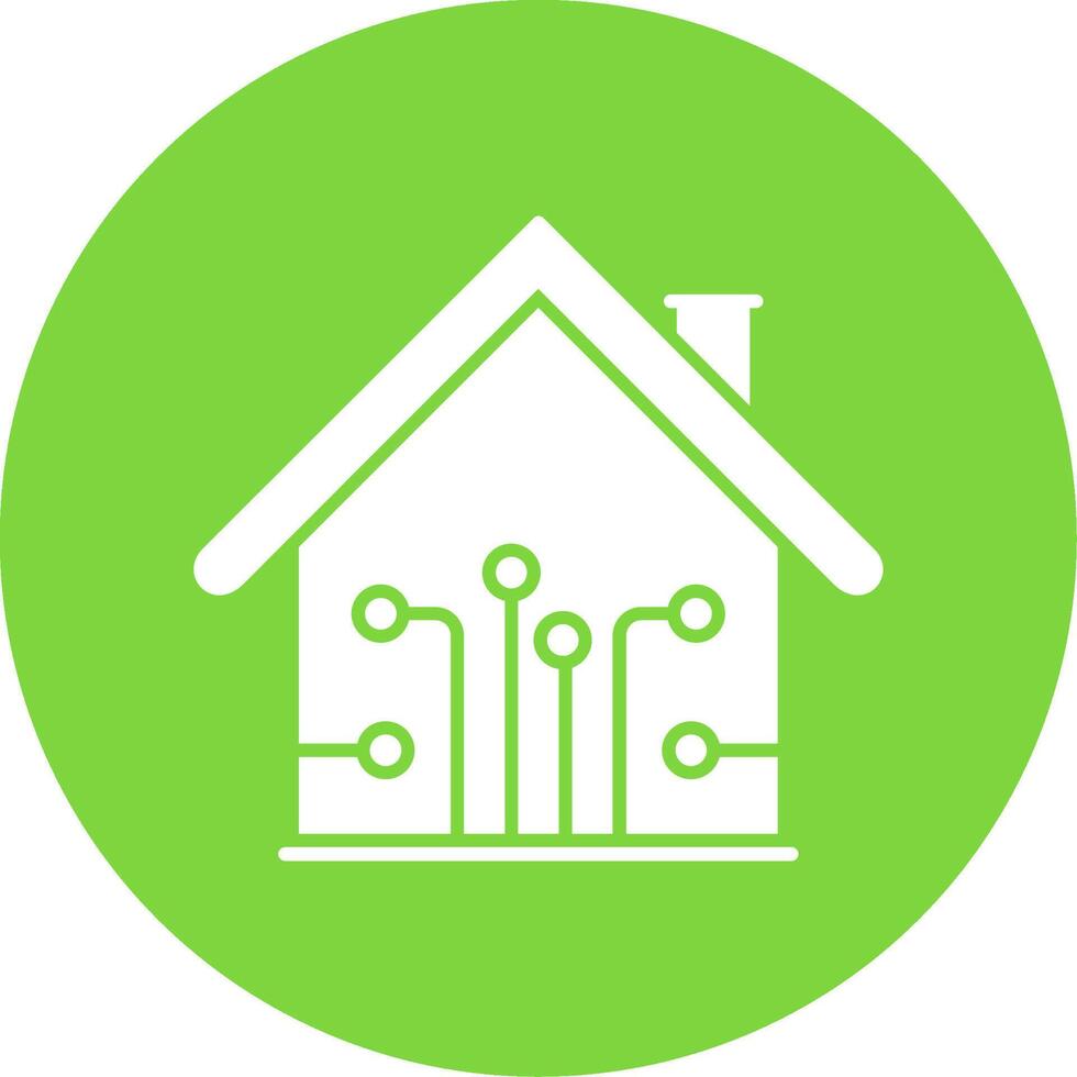 Smart Home Glyph Circle Icon vector