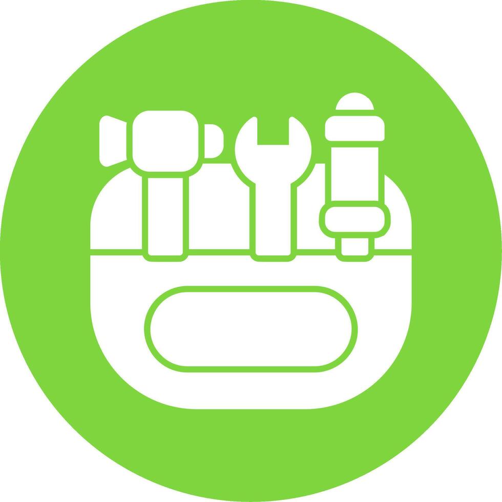 Toolkit Glyph Circle Icon vector