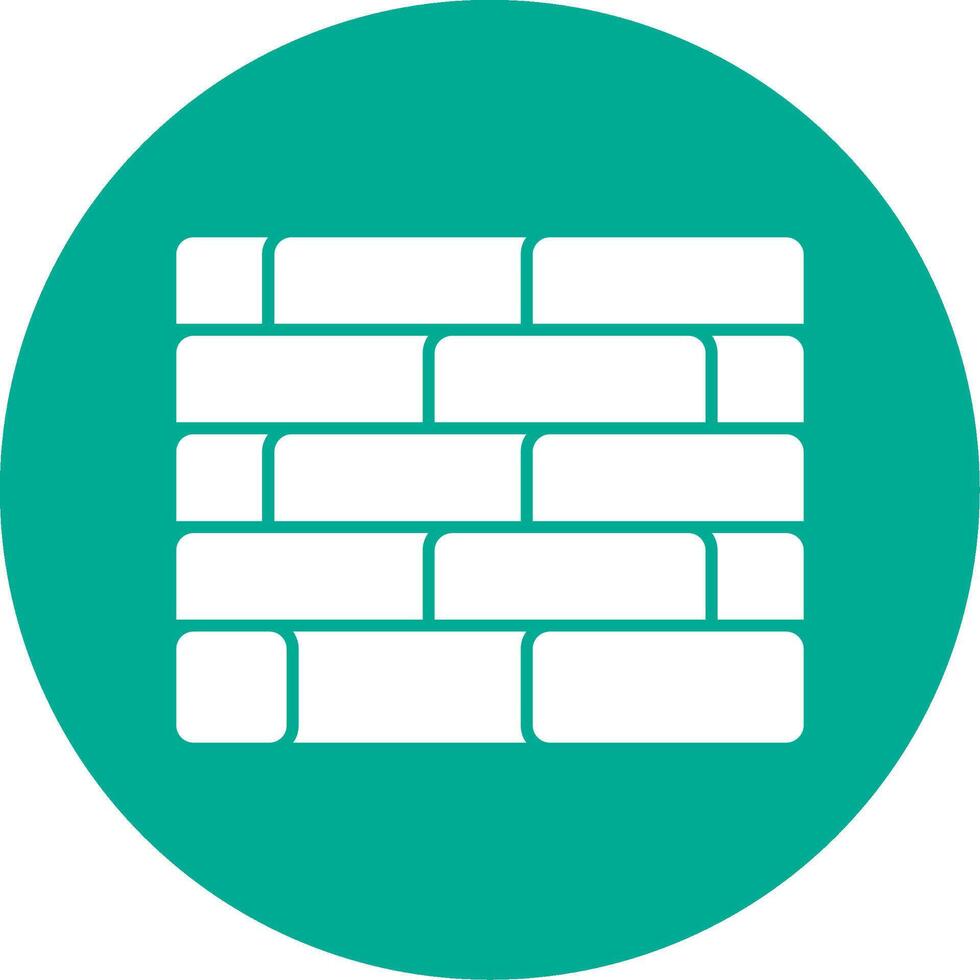 Brickwall Glyph Circle Icon vector