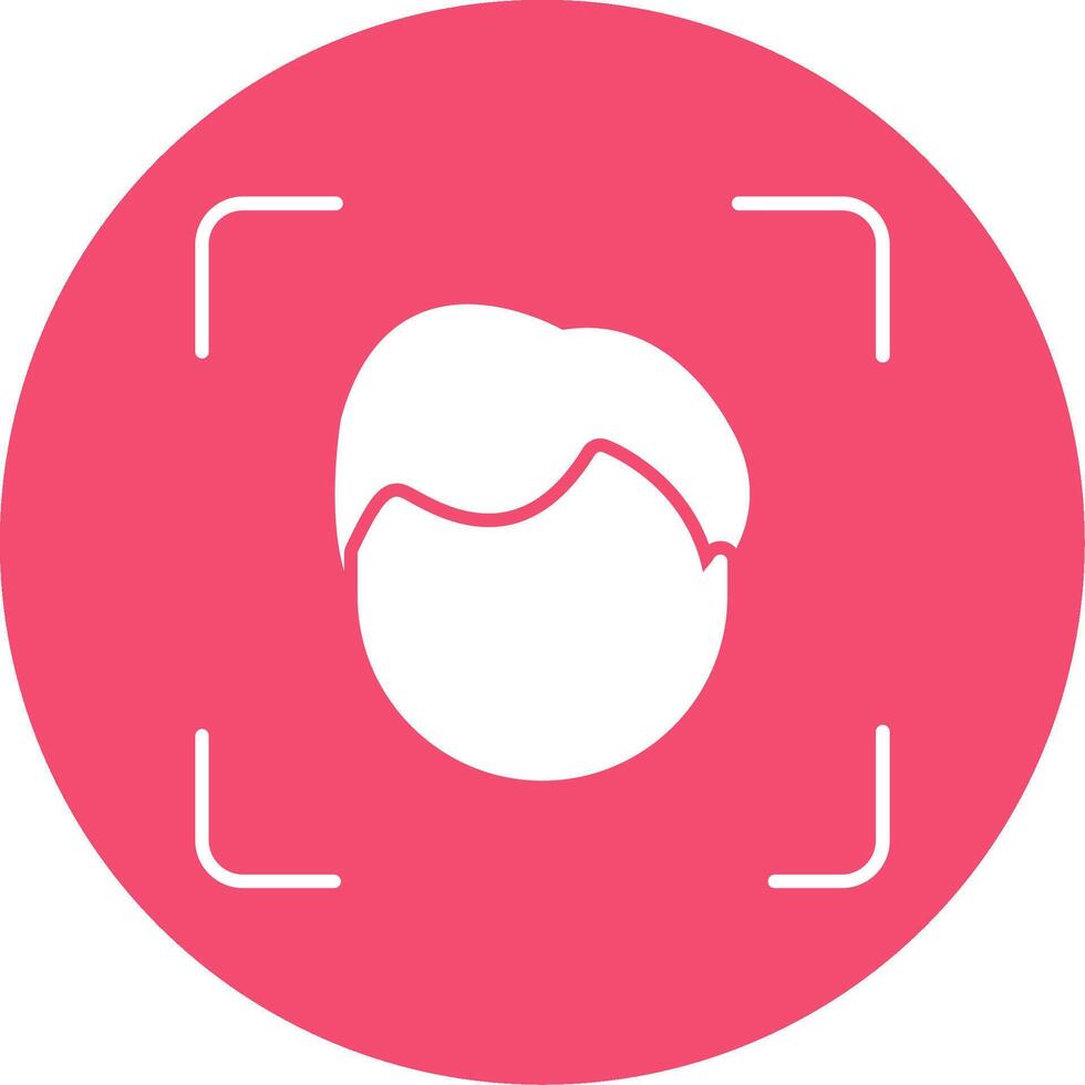 Face Scan Glyph Circle Icon vector