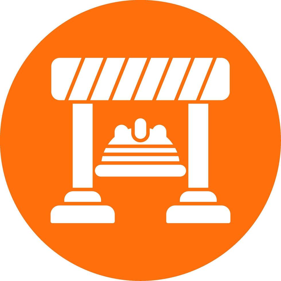 Barrier Glyph Circle Icon vector