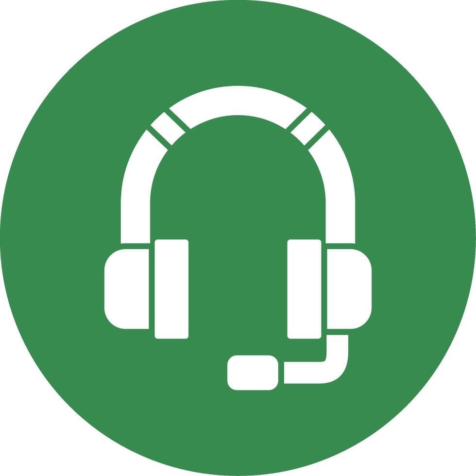 icono de círculo de glifo de auriculares vector