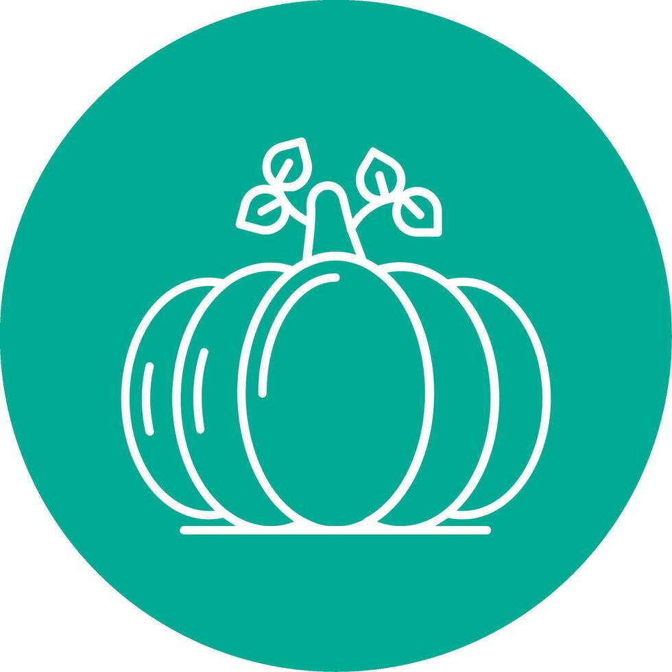 Pumpkin Linear Circle Multicolor Design Icon vector