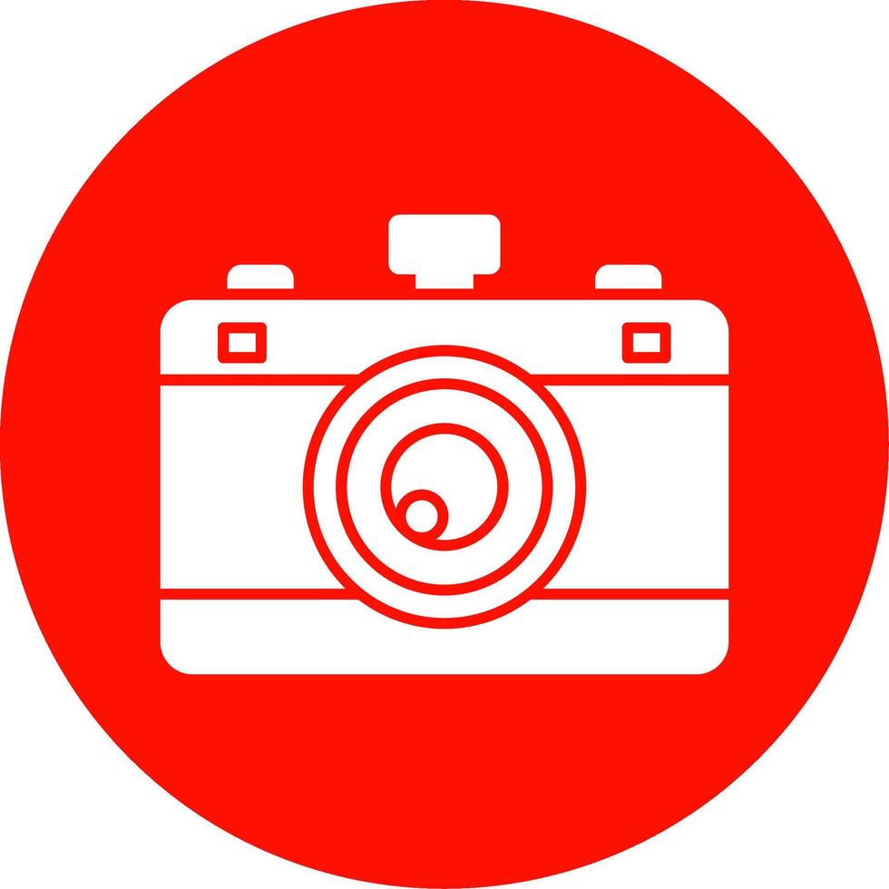 Camera Glyph Circle Icon vector