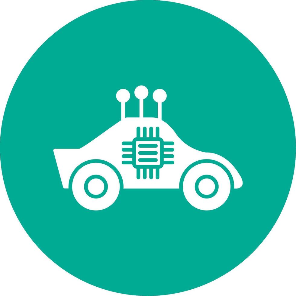 Autonomous Car Glyph Circle Icon vector