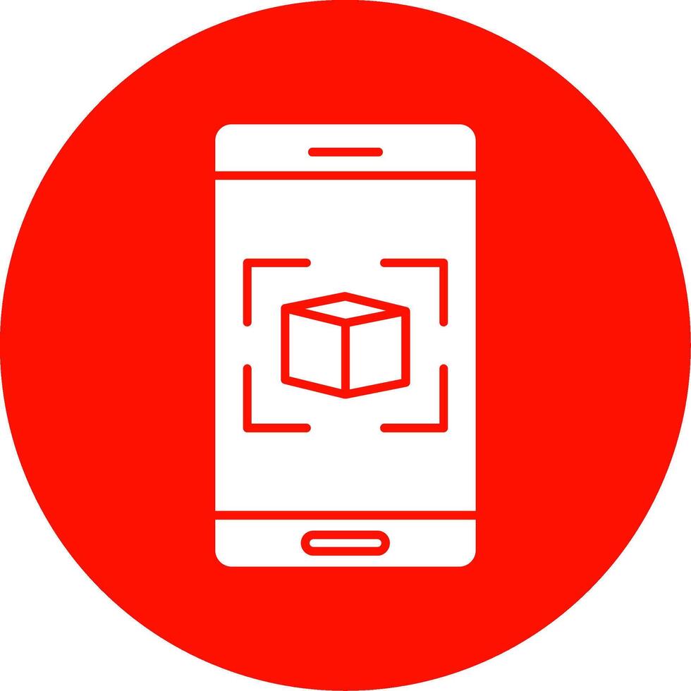 Augmented Reality Glyph Circle Icon vector